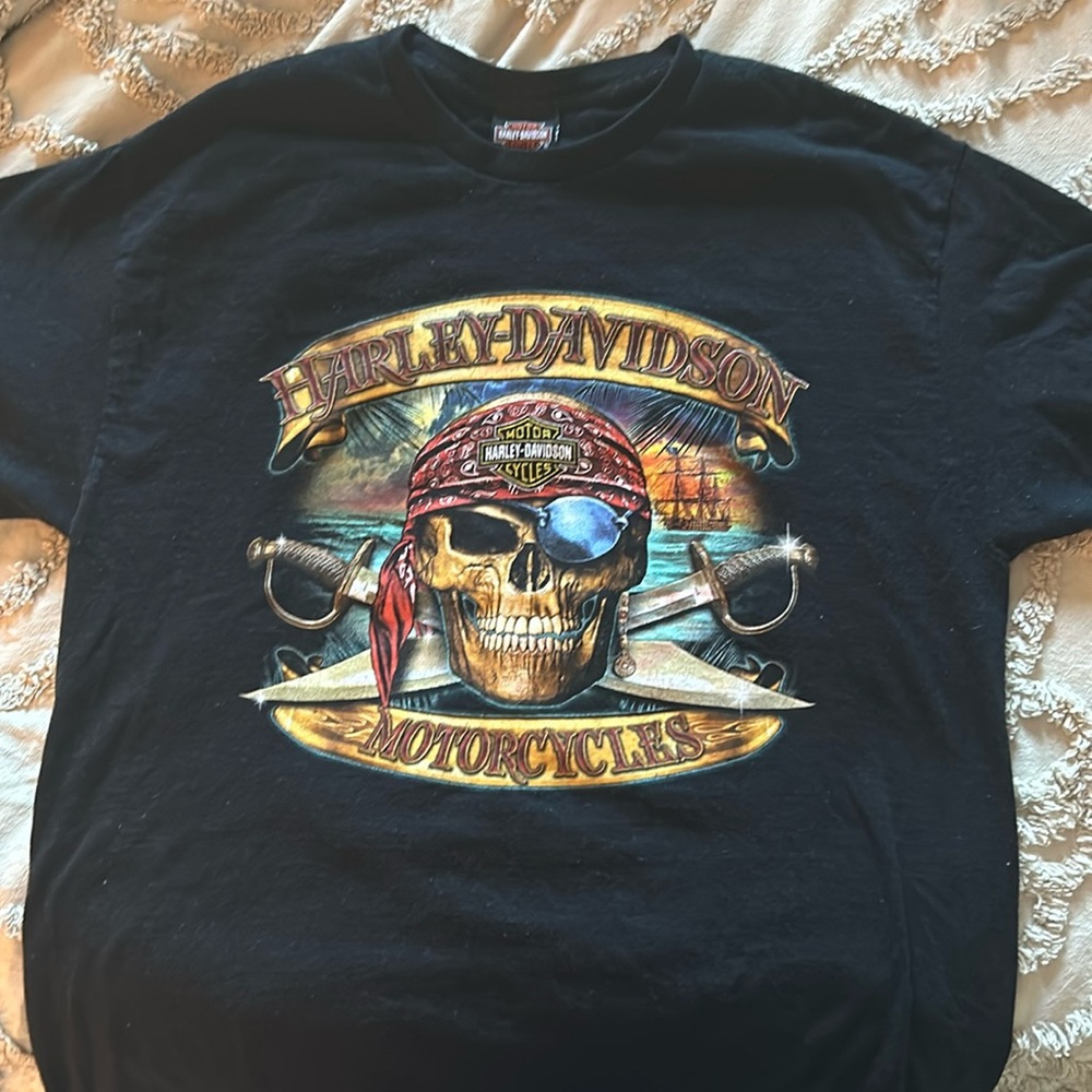 Harley Davidson Key West black T shirt. Size large.